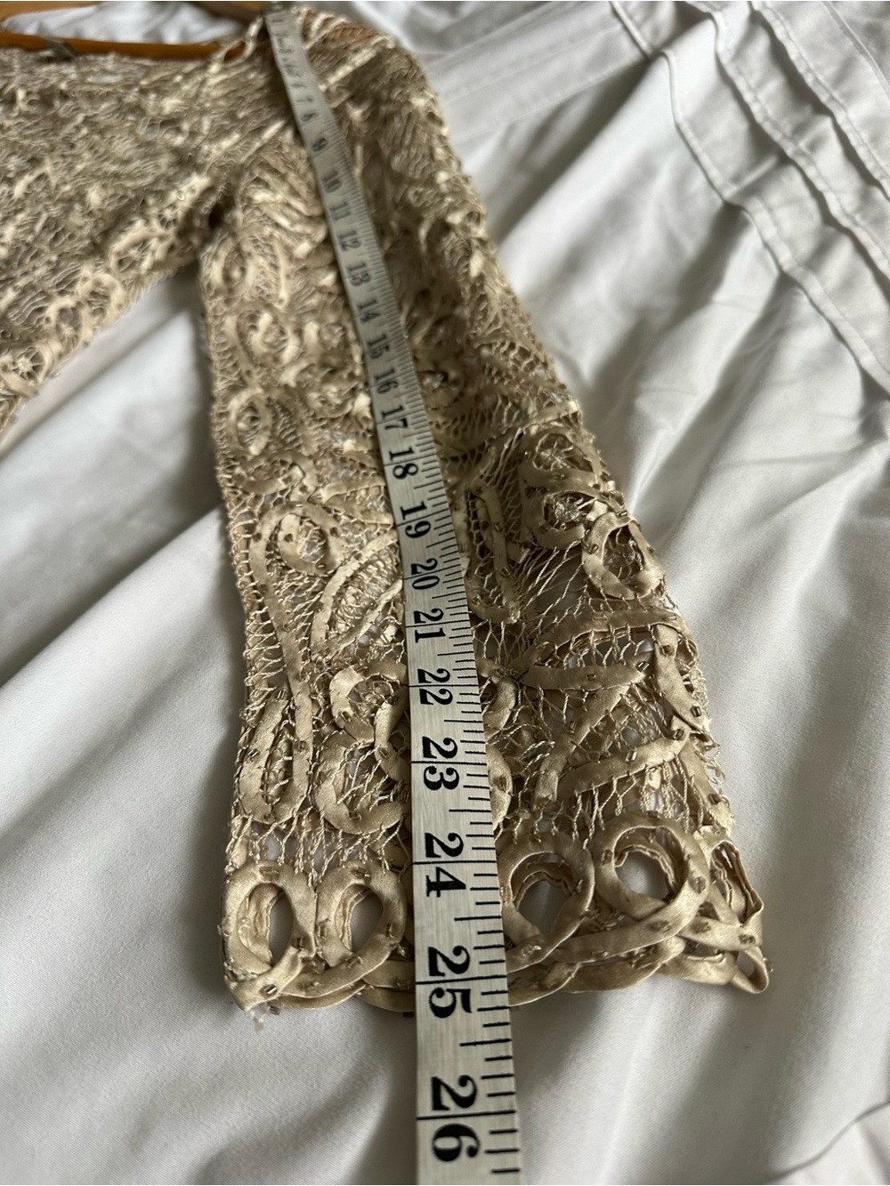 Soulmates Cream Crochet Lace Silk Jacket - Picture 6 of 8